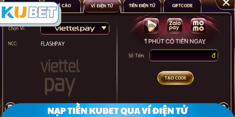 Nạp tiền Kubet qua ví điện tử